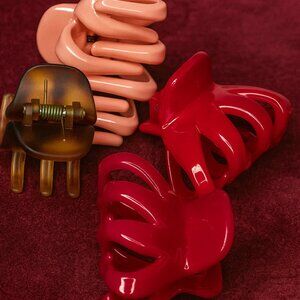 Set of Small Hair Claw Clips-4Pack-Mini Resin / Acrylic Hair Accessories-J047